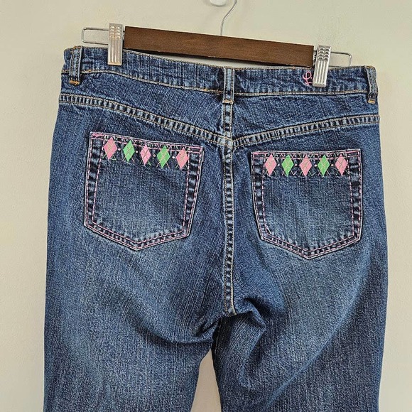 Lilly Pulitzer Women's Cut Off Jeans Pants Cropped Embroidered Size 8 - Picture 4 of 15